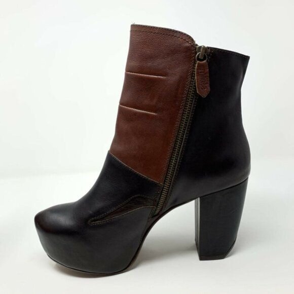 Miista Batilda Size 41 Leather Buckle Platform Ankle Boots Booties Chunky Grunge - Picture 11 of 12